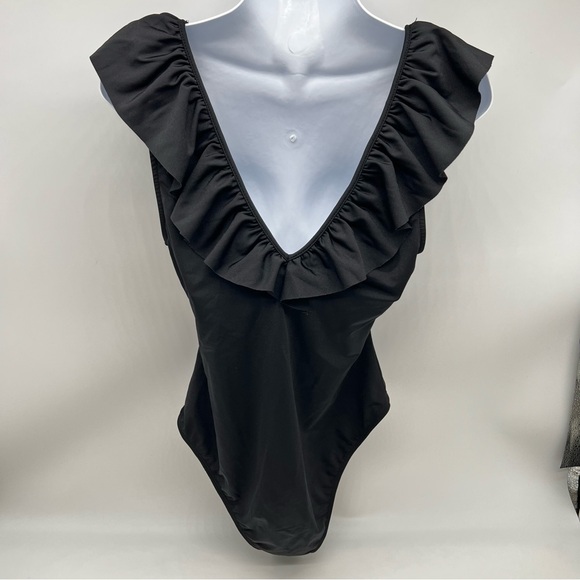 Zara Black Textured V-Neck Top - Picture 4 of 8